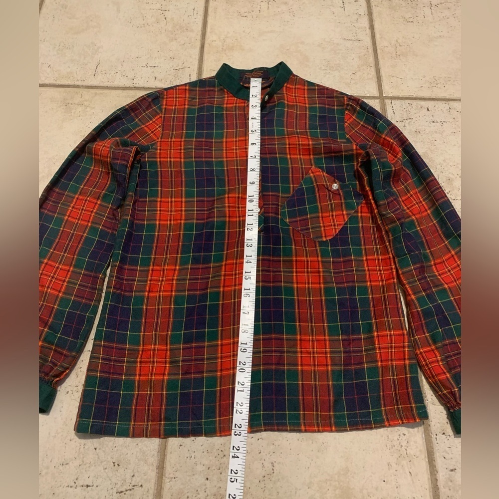 Vintage 70s Landlubber Plaid Pullover Blouse Size 5 (XS/S) - Picture 6 of 6
